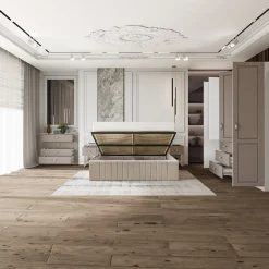 Garnero Arredamenti Armadio Ante Battenti|Guardaroba-Armadio 210x205h cm 4 ante battenti 3 cassetti beige cashmere Emporio