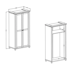 Garnero Arredamenti Armadio Ante Battenti|Guardaroba-Armadio 108x216h cm 2 ante battenti moderno verde quercia Texel