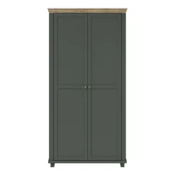 Garnero Arredamenti Armadio Ante Battenti|Guardaroba-Armadio 108x216h cm 2 ante battenti moderno verde quercia Texel