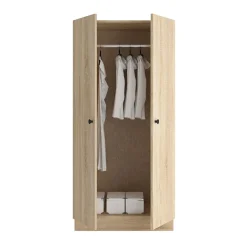 Garnero Arredamenti Armadio Ante Battenti|Guardaroba-Armadio 80x170h cm 2 ante battenti moderno rovere Estelle