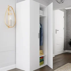 Garnero Arredamenti Armadio Cameretta|Armadio Ante Battenti-Armadio 78x176h cm 2 ante battenti bianco opaco Light Gihome®