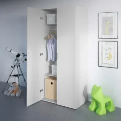 Garnero Arredamenti Armadio Cameretta|Armadio Ante Battenti-Armadio 78x176h cm 2 ante battenti bianco opaco Light Gihome®