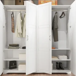 Garnero Arredamenti Armadio Ante Battenti|Guardaroba-Armadio 203x206h cm 4 ante battenti stile classico bianco opaco Friuli