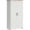 Garnero Arredamenti Armadio Ante Battenti|Guardaroba-Armadio 102x201h cm 2 ante bianco frassinato rovere Lars