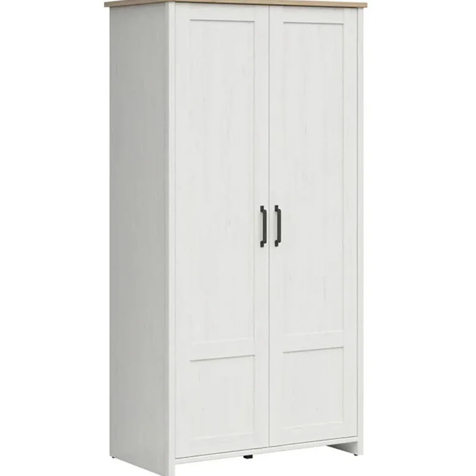 Garnero Arredamenti Armadio Ante Battenti|Guardaroba-Armadio 102x201h cm 2 ante bianco frassinato rovere Lars