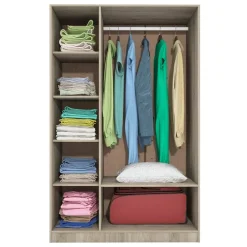 Garnero Arredamenti Armadio Cameretta|Armadio Ante A Specchio-Armadio 120x190h cm 3 ante con specchio Plutone Rovere Rustico