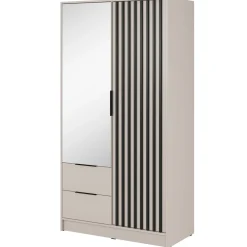 Garnero Arredamenti Armadio Ante A Specchio|Armadio Ante Battenti-Armadio 105x200h cm 2 ante con specchio cashmere Miller Beige