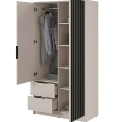 Garnero Arredamenti Armadio Ante A Specchio|Armadio Ante Battenti-Armadio 105x200h cm 2 ante con specchio cashmere Miller Beige