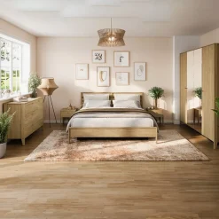 Garnero Arredamenti Armadio Ante A Specchio|Armadio Ante Battenti-Armadio 220x216h cm 4 ante con specchio rovere Noor