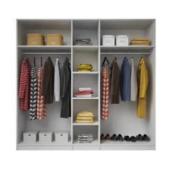 Garnero Arredamenti Armadio Ante A Specchio|Armadio Ante Battenti-Armadio 225x213h cm 5 ante con specchio bianco lucido Dubai Gihome®