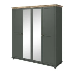 Garnero Arredamenti Armadio Ante A Specchio|Armadio Ante Battenti-Armadio 200x216h cm 4 ante con specchio verde quercia Texel