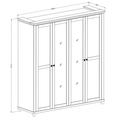 Garnero Arredamenti Armadio Ante A Specchio|Armadio Ante Battenti-Armadio 200x216h cm 4 ante con specchio verde quercia Texel