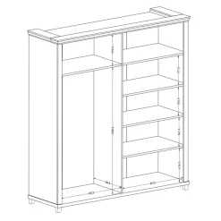 Garnero Arredamenti Armadio Ante A Specchio|Armadio Ante Battenti-Armadio 200x216h cm 4 ante con specchio verde quercia Texel
