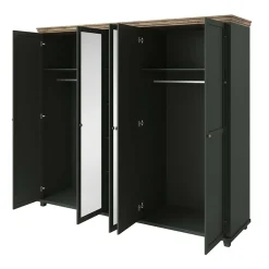 Garnero Arredamenti Armadio Ante A Specchio|Armadio Ante Battenti-Armadio 246x216h cm 5 ante con specchio quercia Texel Verde