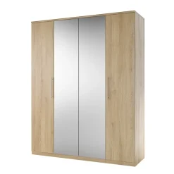 Garnero Arredamenti Armadio Cameretta|Armadio Ante A Specchio-Armadio 161x199h cm 4 ante con specchio Dogliani Rovere