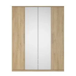 Garnero Arredamenti Armadio Cameretta|Armadio Ante A Specchio-Armadio 161x199h cm 4 ante con specchio Dogliani Rovere