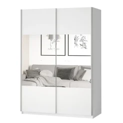 Garnero Arredamenti Armadio Ante A Specchio|Armadio Ante Scorrevoli-Armadio 150x210h cm 2 ante con specchio Pascal Gihome® Bianco Opaco