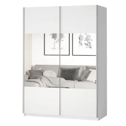 Garnero Arredamenti Armadio Ante A Specchio|Armadio Ante Scorrevoli-Armadio 150x210h cm 2 ante con specchio Pascal Gihome® Bianco Opaco