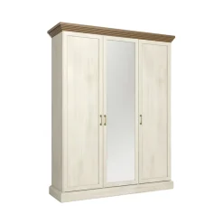 Garnero Arredamenti Armadio Ante A Specchio|Armadio Ante Battenti-Armadio 157x197h cm 3 ante con specchio pino frassinato rovere Blend