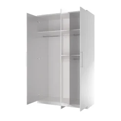 Garnero Arredamenti Armadio Cameretta|Armadio Ante A Specchio-Armadio 121x199h cm 3 ante con specchio Dogliani Bianco Frassinato