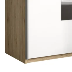 Garnero Arredamenti Armadio Ante A Specchio|Armadio Ante Scorrevoli-Armadio 200x210h cm 2 ante con specchio rovere bianco Logan Gihome®