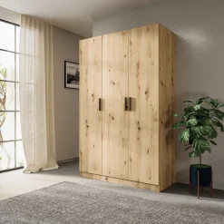 Garnero Arredamenti Armadio Cameretta|Armadio Ante Battenti-Armadio 120x191h cm 3 ante design Rodari Rovere Rustico