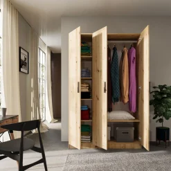 Garnero Arredamenti Armadio Cameretta|Armadio Ante Battenti-Armadio 120x191h cm 3 ante design Rodari Rovere Rustico