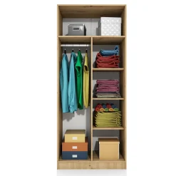 Garnero Arredamenti Armadio Cameretta|Armadio Ante Battenti-Armadio 80x191h cm 2 ante design Leopardi Rovere Rustico