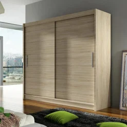 Garnero Arredamenti Armadio Ante Scorrevoli|Guardaroba-Armadio 180x215h cm 2 ante design moderno scorrevoli Aisha Rovere