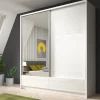 Garnero Arredamenti Armadio Ante A Specchio|Armadio Ante Scorrevoli-Armadio 204x214h cm 2 ante e 2 cassetti con specchio bianco lucido Tom Gihome®
