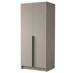 Garnero Arredamenti Armadio Cameretta|Armadio Ante Battenti-Armadio 100x215h cm 2 ante moderno beige nero Glammy 2 Beige - Nero