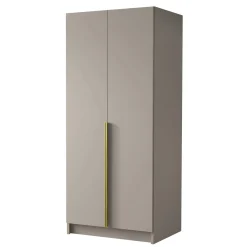 Garnero Arredamenti Armadio Cameretta|Armadio Ante Battenti-Armadio 100x215h cm 2 ante moderno beige oro Glammy 2 Beige - Oro