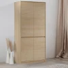 Garnero Arredamenti Armadio Cameretta|Armadio Ante Battenti-Armadio 91x198h cm 4 ante moderno rovere Funny