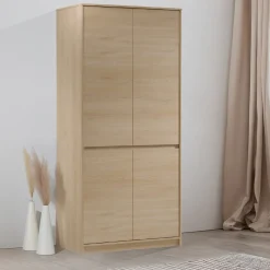Garnero Arredamenti Armadio Cameretta|Armadio Ante Battenti-Armadio 91x198h cm 4 ante moderno rovere Funny