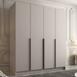 Garnero Arredamenti Armadio Ante Battenti|Guardaroba-Armadio 200x215h cm 4 ante moderno beige nero Glammy 4 Beige - Nero