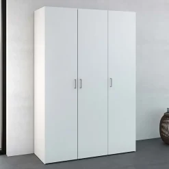 Garnero Arredamenti Armadio Cameretta|Armadio Ante Battenti-Armadio 116x176h cm 3 ante moderno bianco opaco Light Gihome®