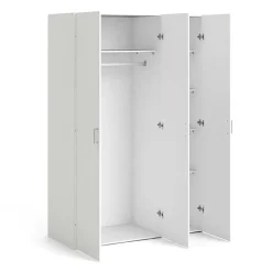 Garnero Arredamenti Armadio Cameretta|Armadio Ante Battenti-Armadio 116x176h cm 3 ante moderno bianco opaco Light Gihome®