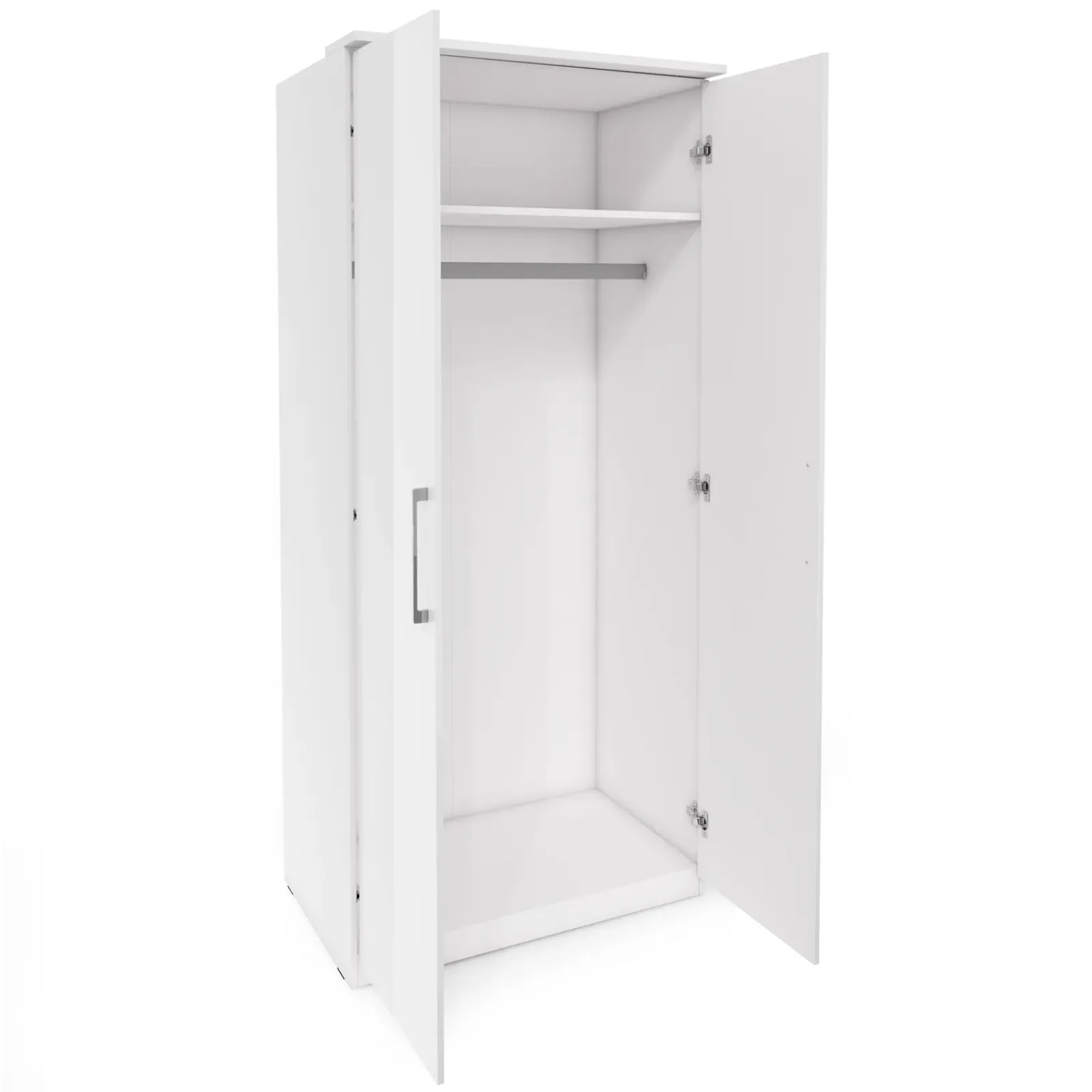 Garnero Arredamenti Armadio Ante Battenti|Guardaroba-Armadio 90x217h cm 2 ante moderno bianco opaco e lucido Naper
