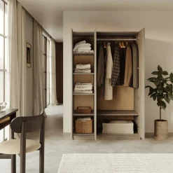 Garnero Arredamenti Armadio Cameretta|Armadio Ante Battenti-Armadio 120x190h cm 3 ante moderno sonoma Rodari Rovere