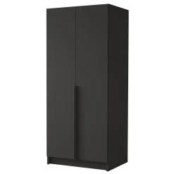 Garnero Arredamenti Armadio Cameretta|Armadio Ante Battenti-Armadio 100x215h cm 2 ante moderno nero Glammy 2 Nero Opaco - Nero