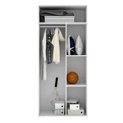 Garnero Arredamenti Armadio Cameretta|Armadio Ante Battenti-Armadio 90x205h cm 2 ante moderno rovere bianco Cairo