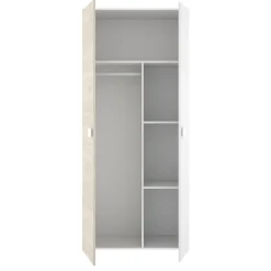 Garnero Arredamenti Armadio Cameretta|Armadio Ante Battenti-Armadio 90x205h cm 2 ante moderno rovere bianco Cairo