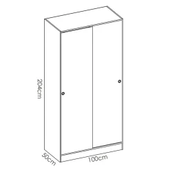 Garnero Arredamenti Armadio Cameretta|Armadio Ante Scorrevoli-Armadio 100x204h cm 2 ante moderno scorrevoli Royal Rovere