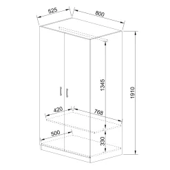 Garnero Arredamenti Armadio Cameretta|Armadio Ante Battenti-Armadio 80x191h cm 2 ante moderno Ilario Rovere Rustico