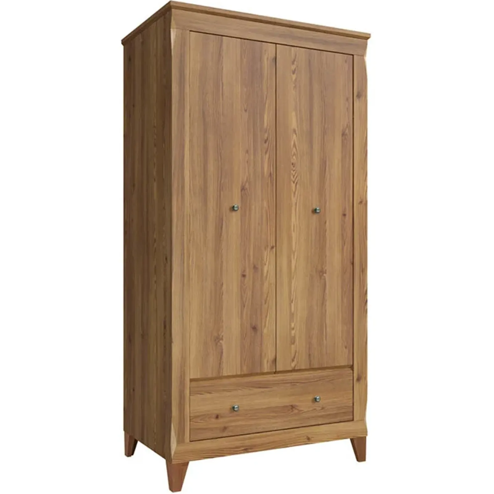 Garnero Arredamenti Armadio Ante Battenti|Guardaroba-Armadio 102x202h cm 2 ante rovere scuro Lucca