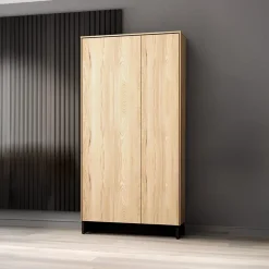 Garnero Arredamenti Armadi E Madie Ingresso|Armadio Ante Battenti-Armadio 92x196h cm 2 ante rovere nero Alabaster