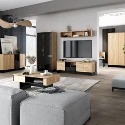 Garnero Arredamenti Armadi E Madie Ingresso|Armadio Ante Battenti-Armadio 92x196h cm 2 ante rovere nero Alabaster