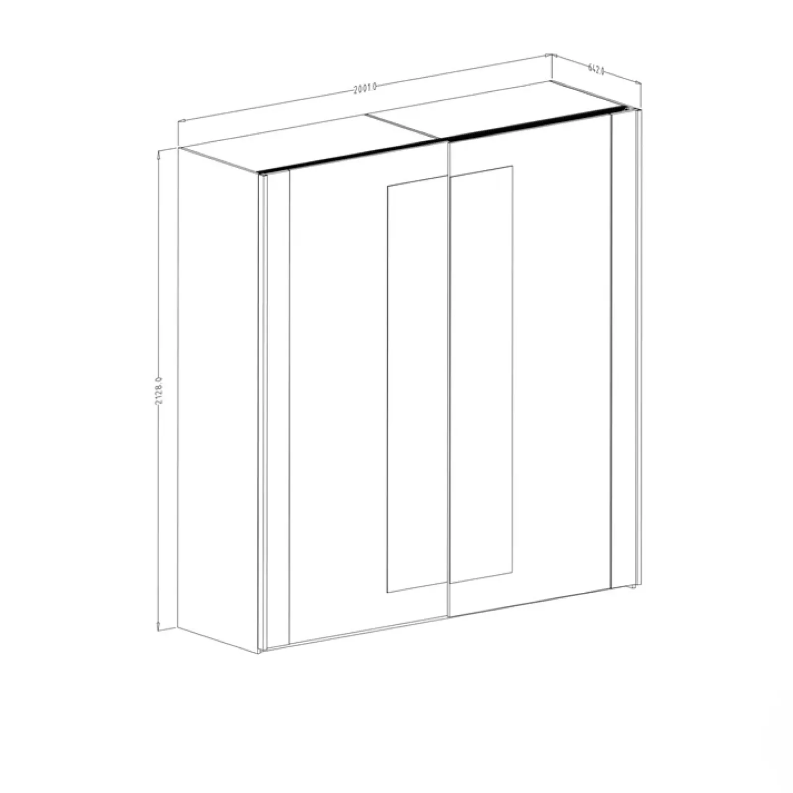 Garnero Arredamenti Armadio Ante A Specchio|Armadio Ante Scorrevoli-Armadio 200x213h cm 2 ante scorrevoli nero Vulcano Rovere