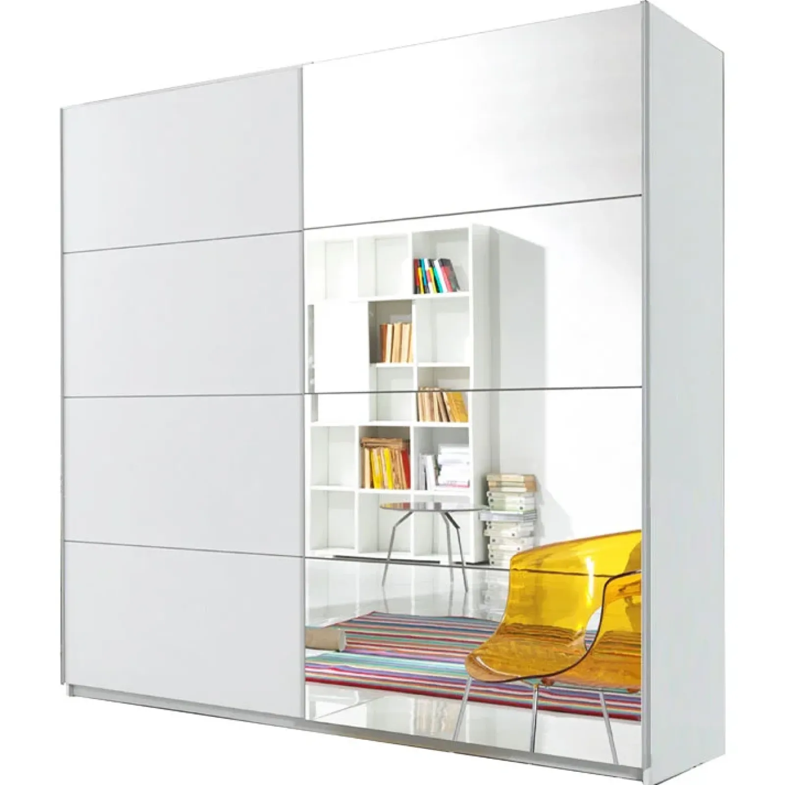 Garnero Arredamenti Armadio Ante A Specchio|Armadio Ante Scorrevoli-Armadio 180x210h cm 2 ante scorrevoli Pascal Gihome® Bianco Opaco