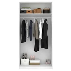 Garnero Arredamenti Armadio Cameretta|Armadio Ante Scorrevoli-Armadio 100x204h cm 2 ante scorrevoli Royal Bianco Lucido